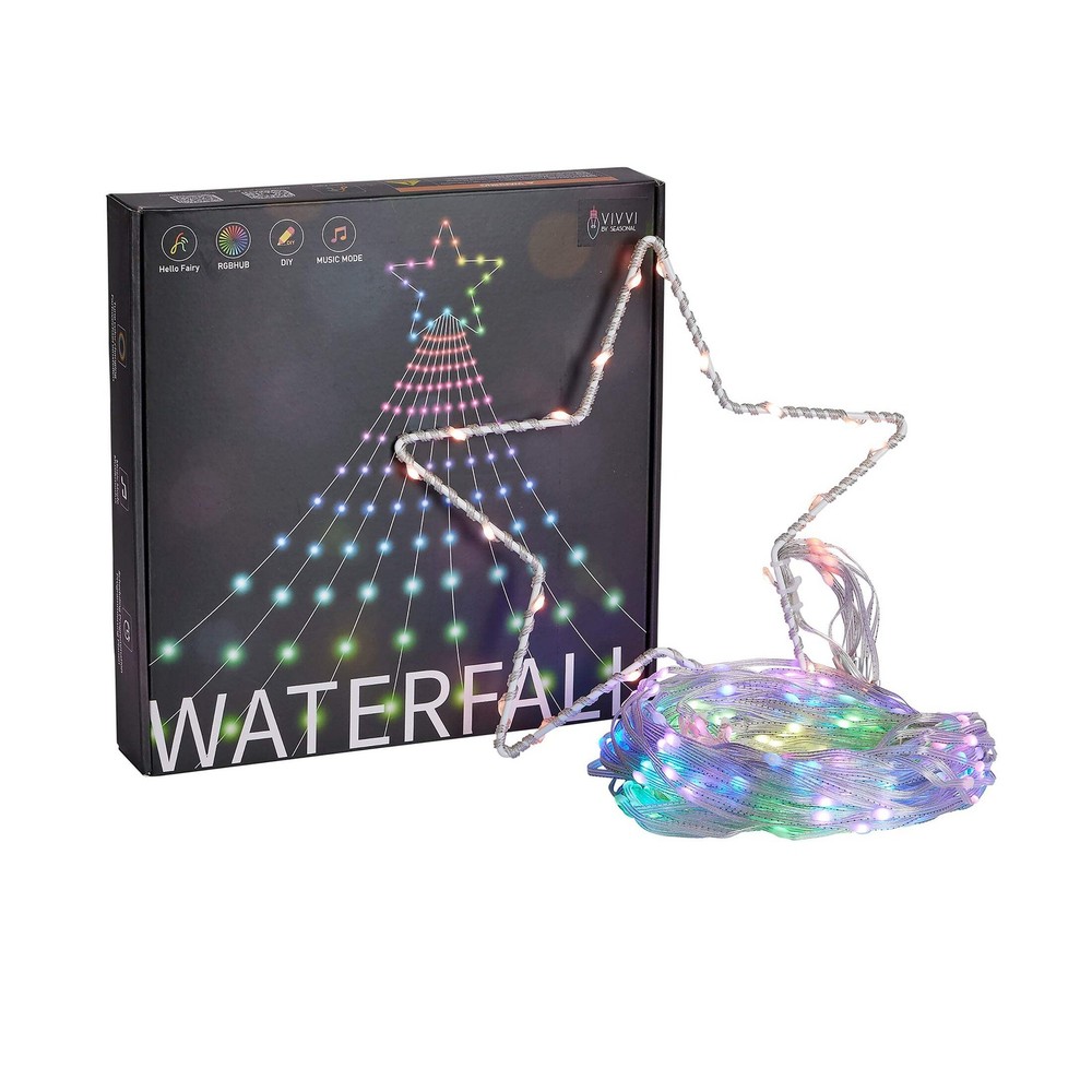 Vivvi App-Based Customizable, Color-Changing Waterfall Lights - 11 ft. tall