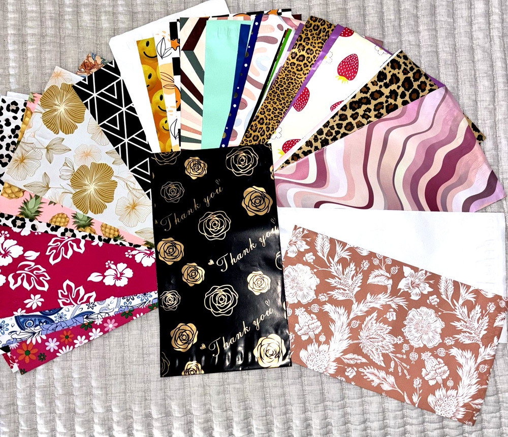 40 6x9 Assorted Designer Polymailers CHOOSE YOUR PILE