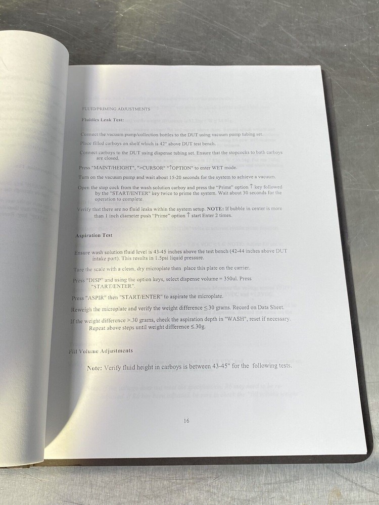 Biotek Microplate Washer EL404 Auto Washer - Users Guide / Instructions Book