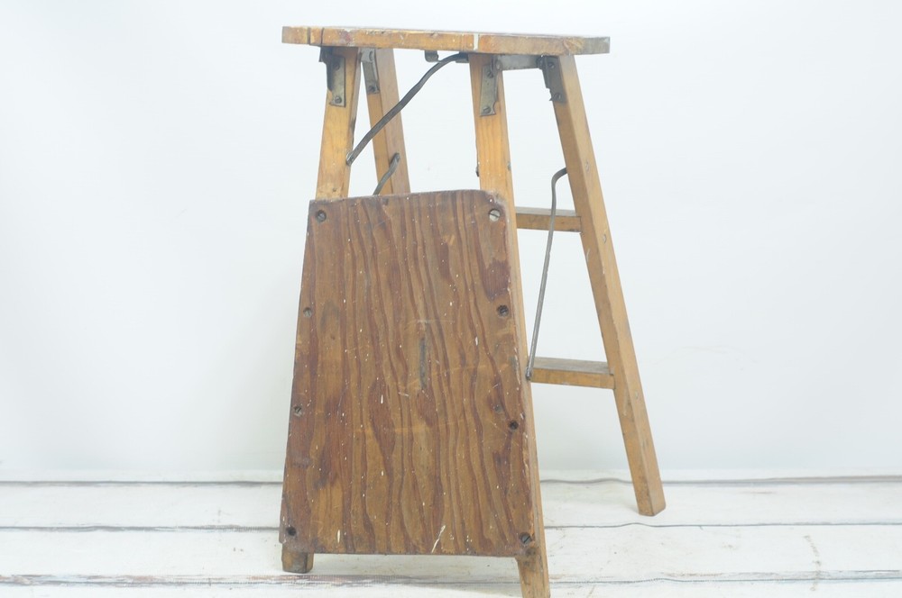 Vintage . Wood Ladder Stool Crakerjac Crackerjack Stool Step Ladder