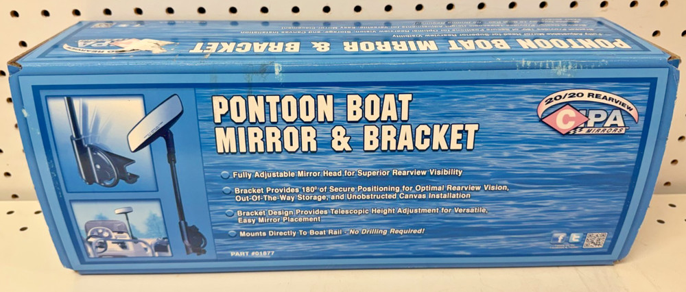 CIPA Pontoon Boat Adjustable Rearview Mirror & Bracket 01877