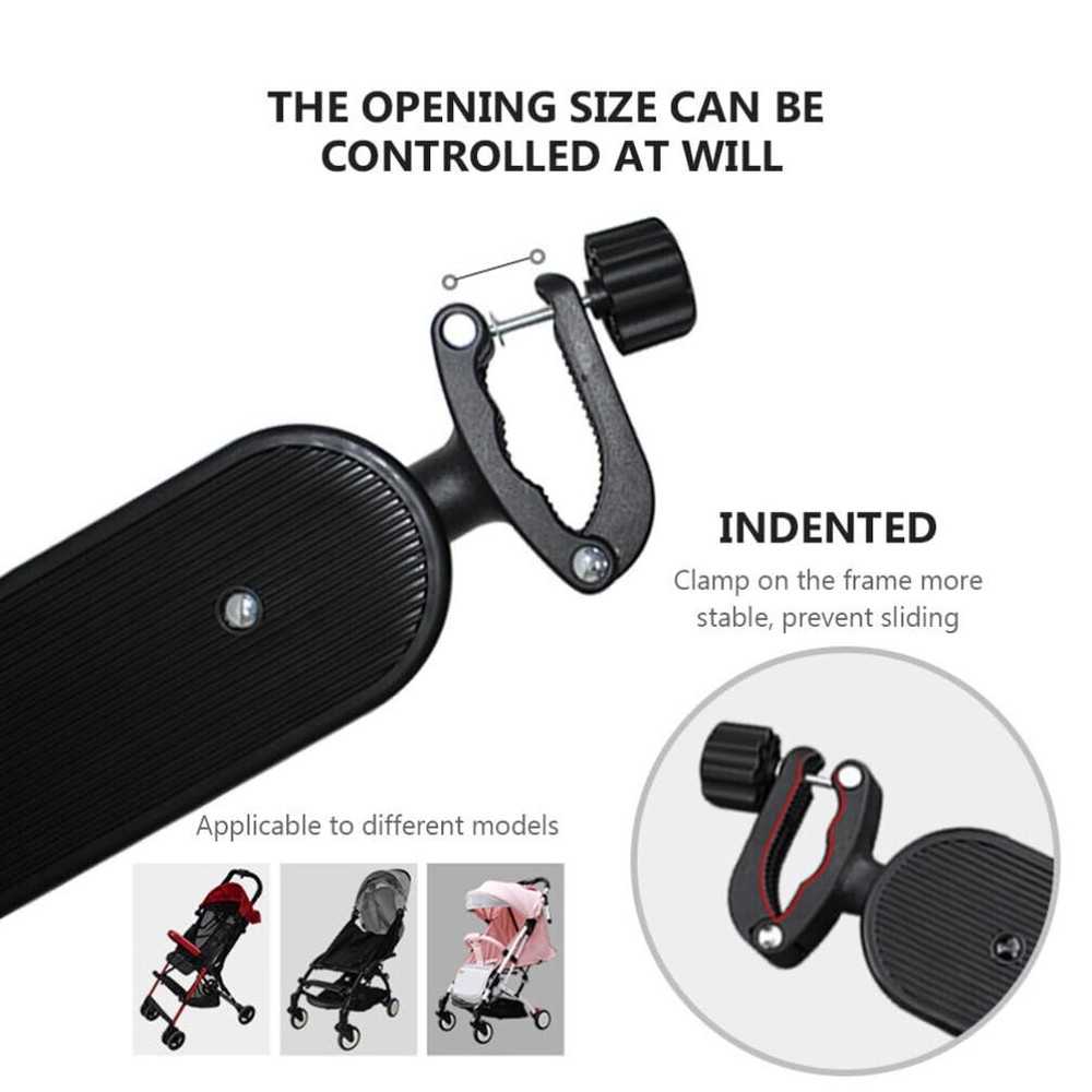 Universal Baby Stroller Foot Rest Adjustable Height/Width Accessory Black