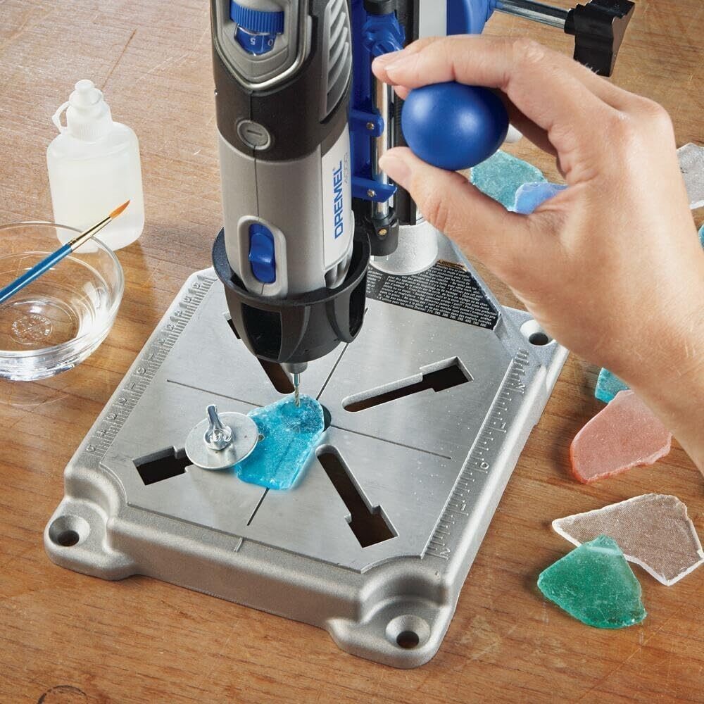 Drill Press Rotary Tool Workstation Stand with Wrench Mini Press & Tool Holder