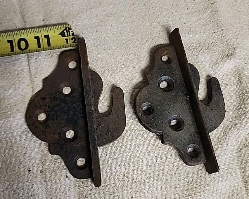 Antique Cast Iron Fancy Bed Hooks