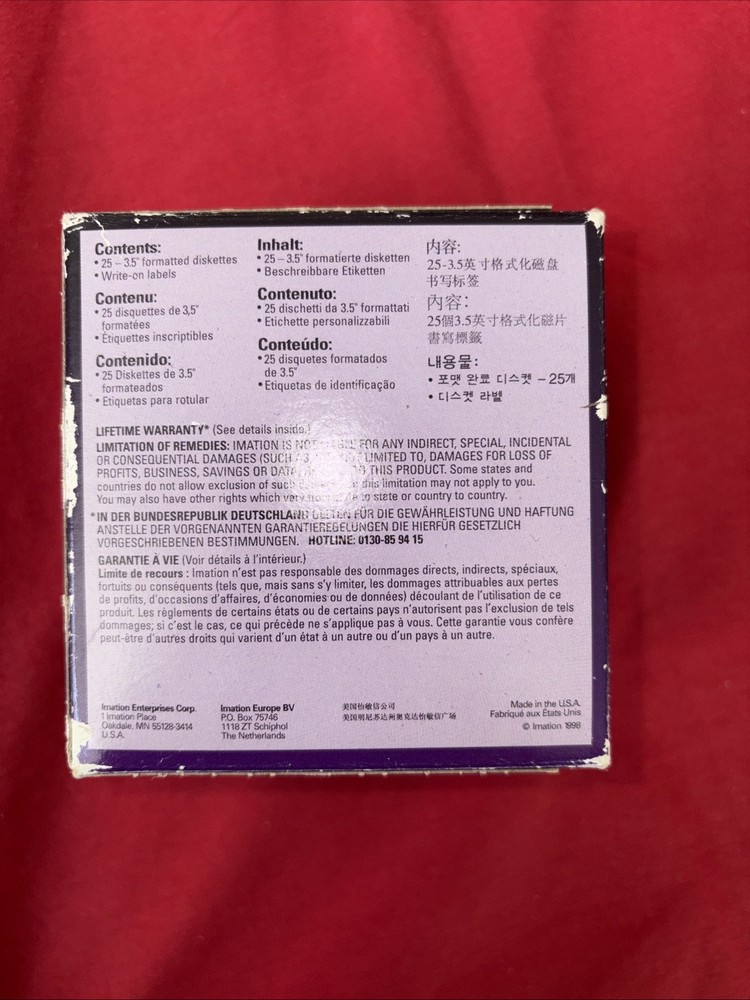 Imation 2HD IBM Formatted High Density Diskettes - 25 Pack - Floppy Disks - NEW