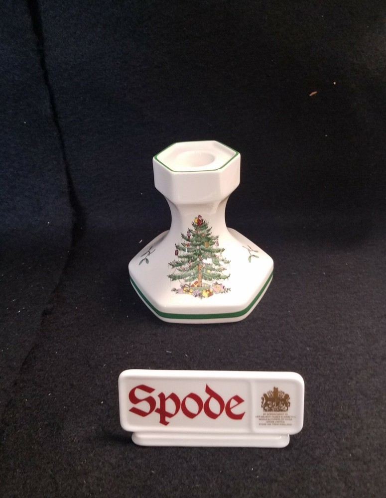 Spode Christmas Tree Hexagonal Candle Stick Made In England