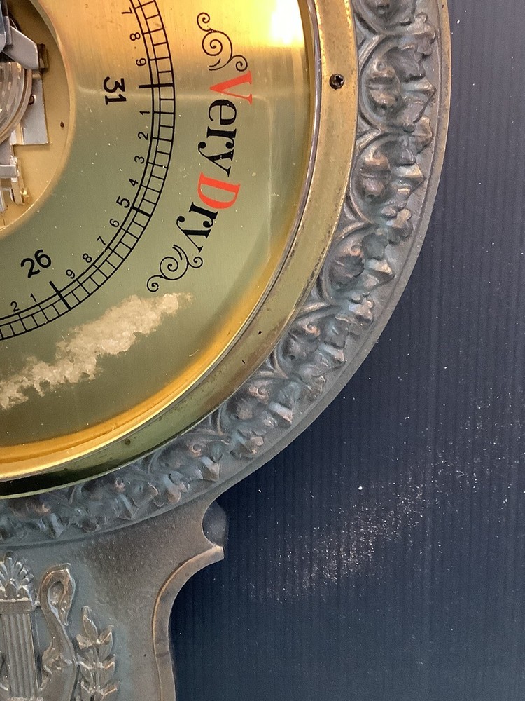 Vintage German Made Bronze Barometer 30.25” L