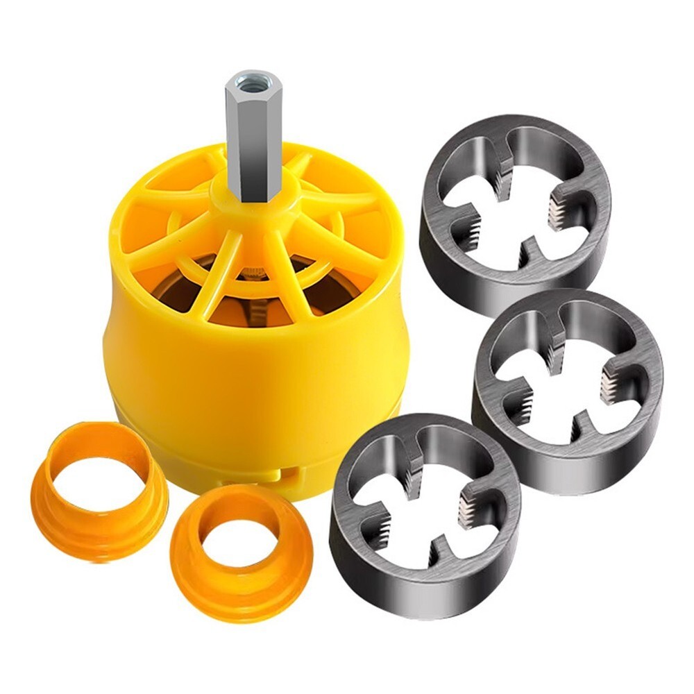 Easily Accessible Electric Drill Attachment Complete Pipe Threader Kit