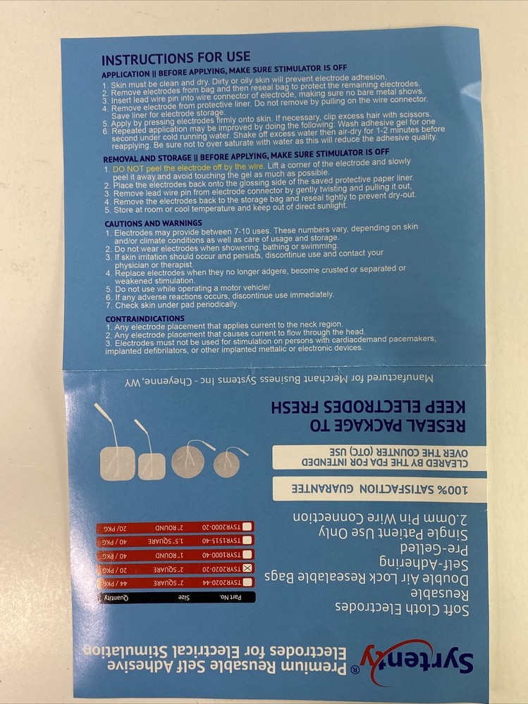 Tens Unit Electro Therapy Replacement Pads 2" x 2" 3rd Gen Reusable Latex Free