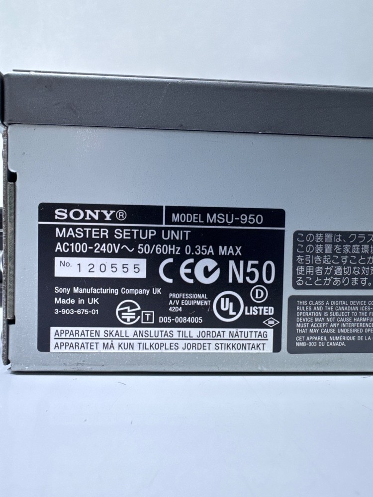 Sony MSU-950 Portable Master Setup Unit