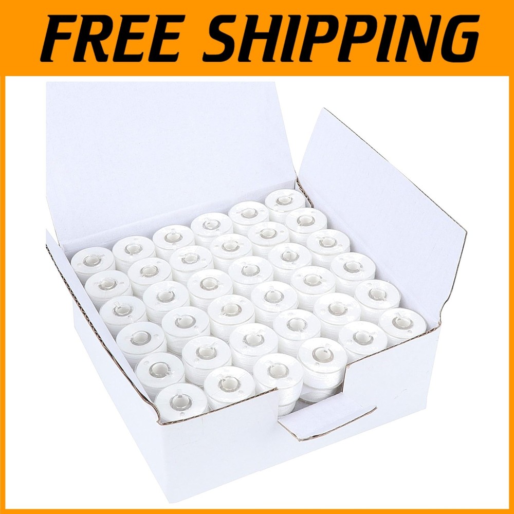 144pcs Soft White Prewound Bobbin Thread for Sewing