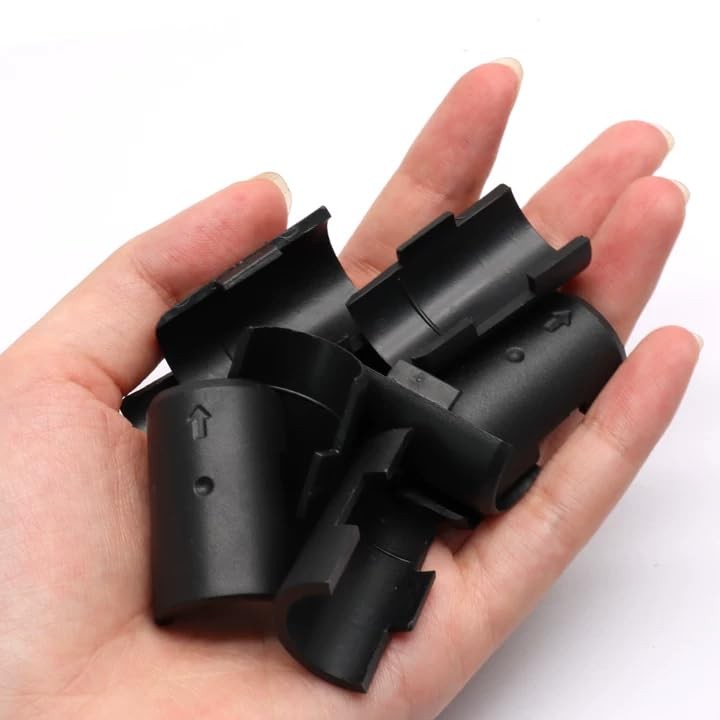 50 Pack 1 Inch Wire Shelving Shelf Lock Clips, Black Plastic Replacement