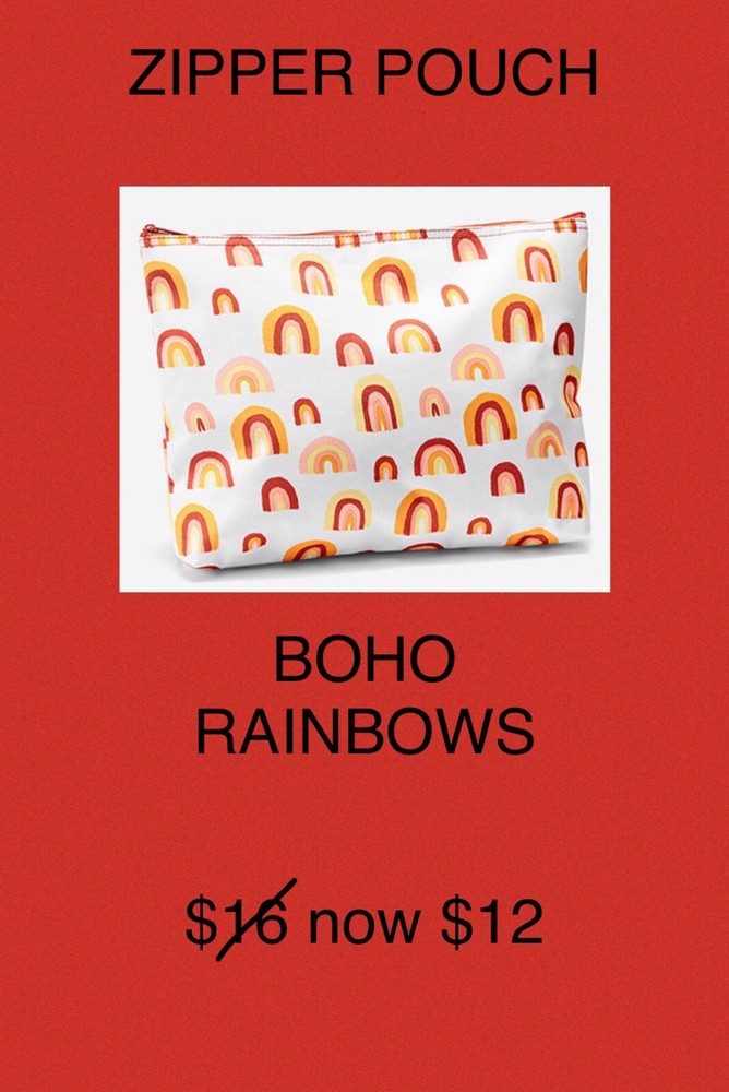 THIRTY ONE ZIPPER POUCH BOHO RAINBOWS NEW