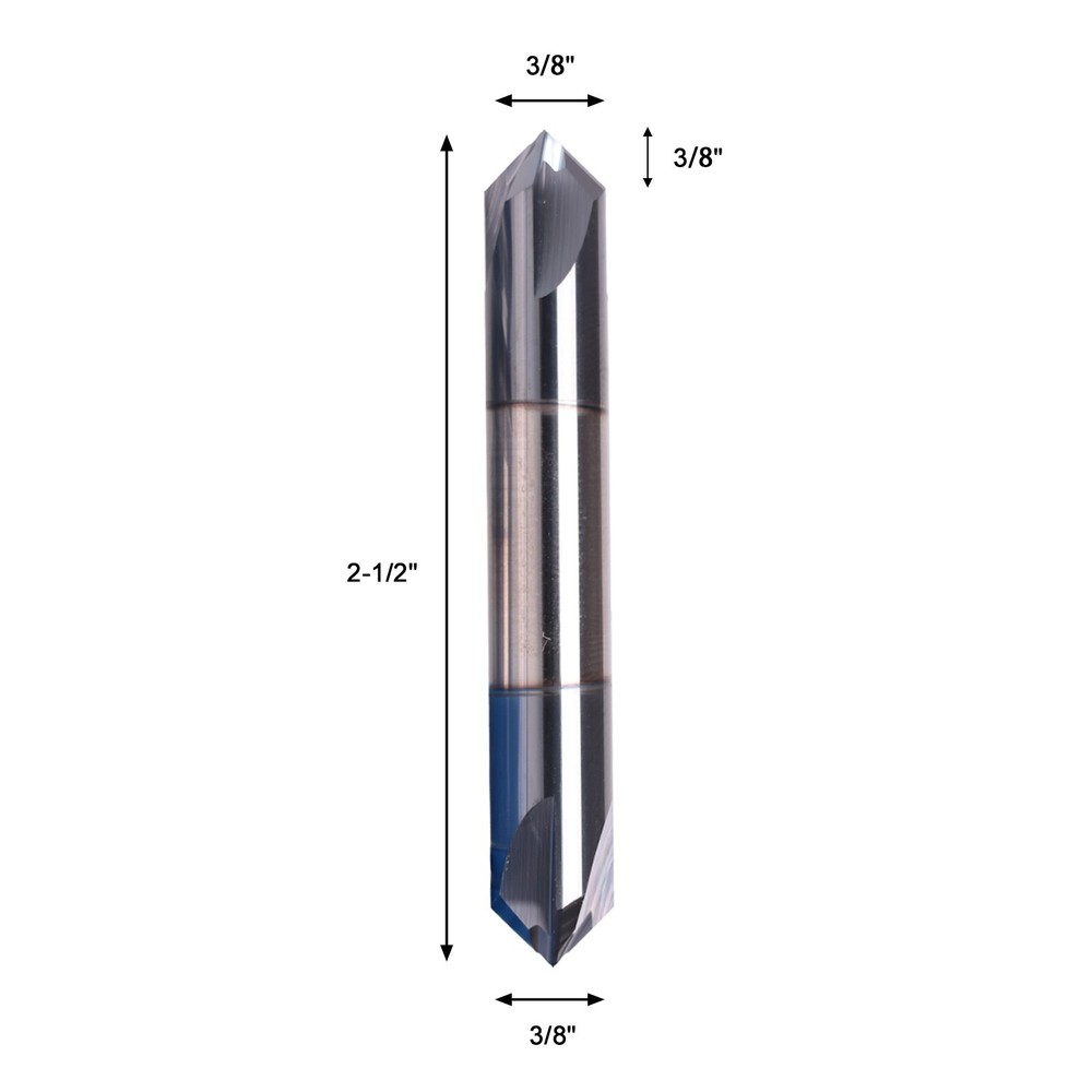 4 Flute 90 Degree 3/8" Solid Carbide Chamfer Mill - Double End - AlTiN Coated