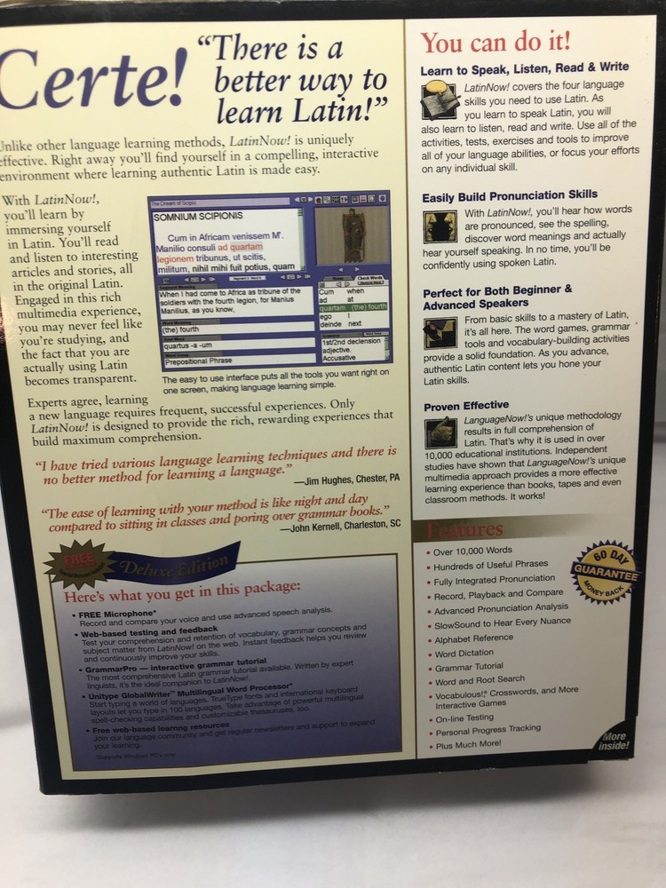 Transparent Language: Learn Latin Now! 8.0 PC CD-ROM includes microphone