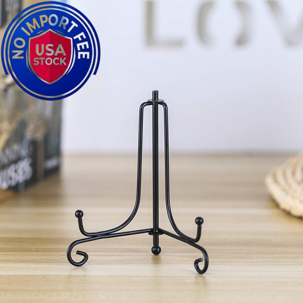 (2 pack) Iron Display Stand, Black Easel Plate 4 inch(2 pack),