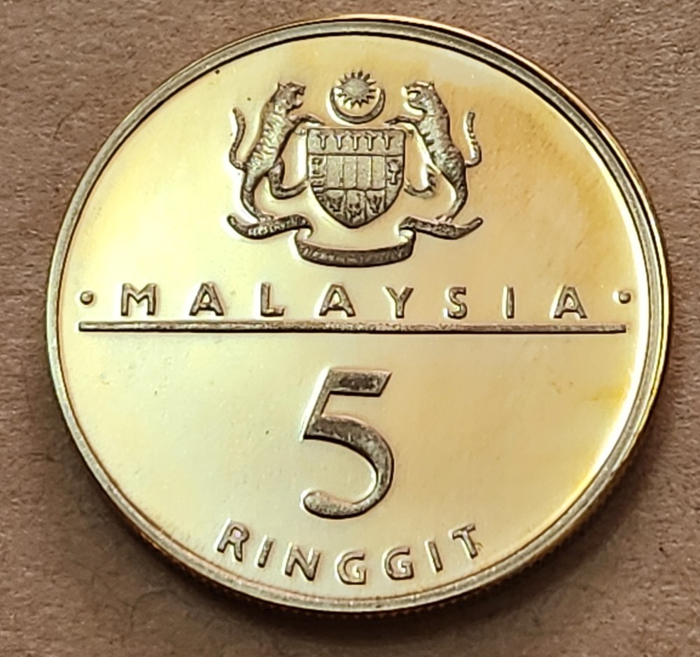 MALAYSIA 🇲🇾 FIVE (5) RINGGIT PROOF COIN 1989 (COMMEMORATIVE ISSUE)