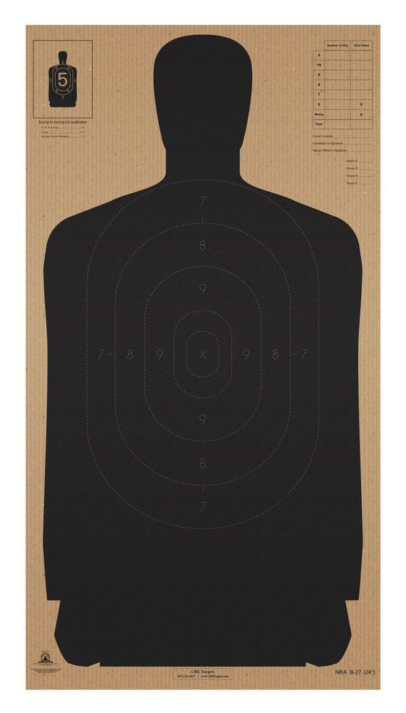 B-27 (24") (CB) (Cardboard) (50 Target Pack)