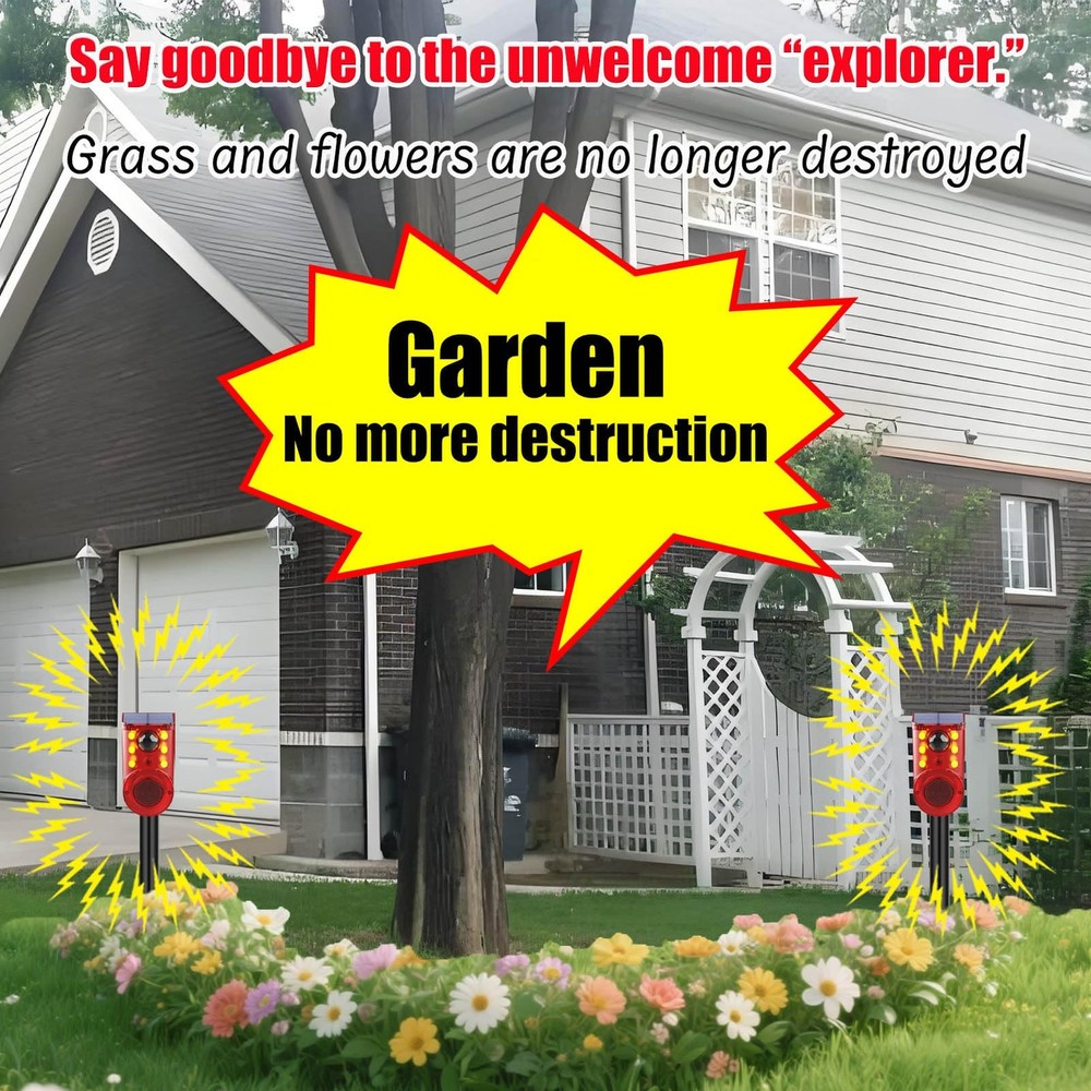 Solar Motion Sensor Alarm Device - Waterproof, Multi-Mode, Wide-Angle Sensing...