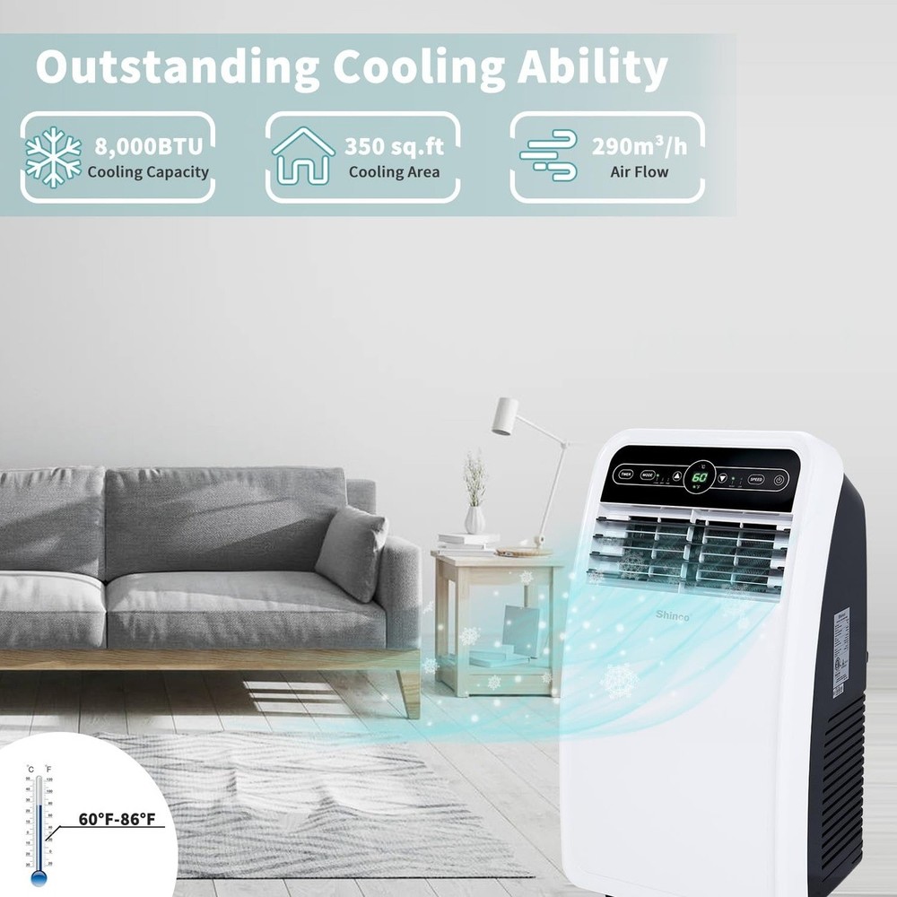 Shinco 8000 BTU Portable Air Conditioner AC Unit