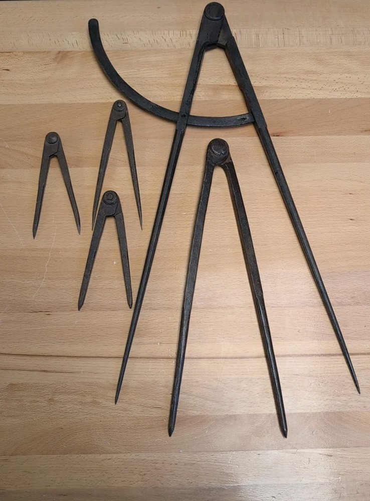 Vintage Set Wing Compass | Large And Small