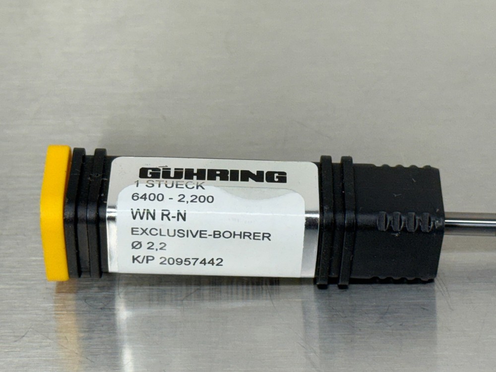 Guhring 2.2mm Solid Carbide Drill 4xD 6400 Micro Exclusive