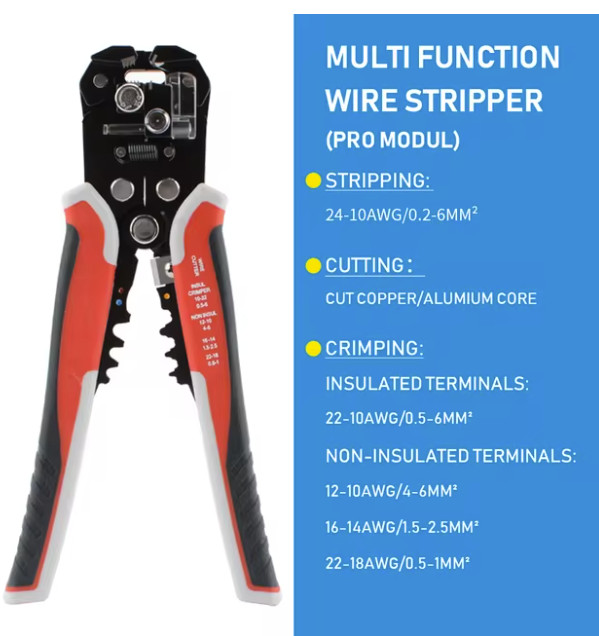 Crimper Cable Cutter Adjustable Automatic Wire Stripper Multifunctional