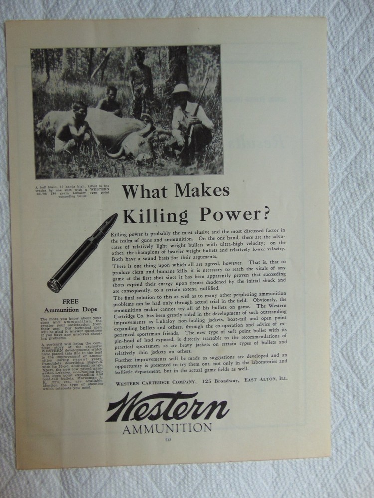 1925 WESTERN AMMUNITION  vintage print ad