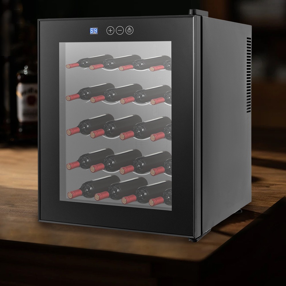 20-Bottle Wine Cooler Single Zone Freestanding Refrigerator with LED Light