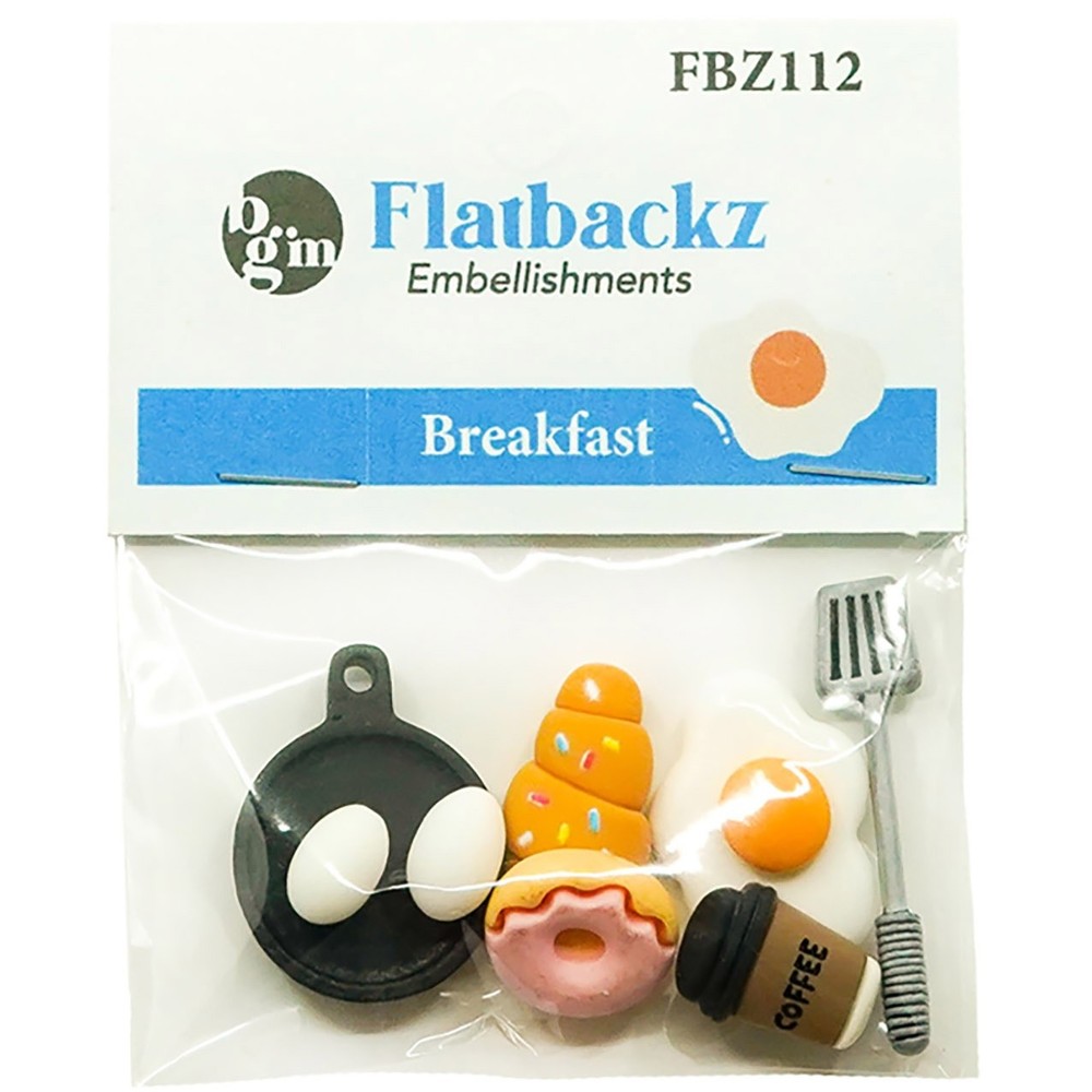 Buttons Galore Flatbackz Embellishments-Breakfast