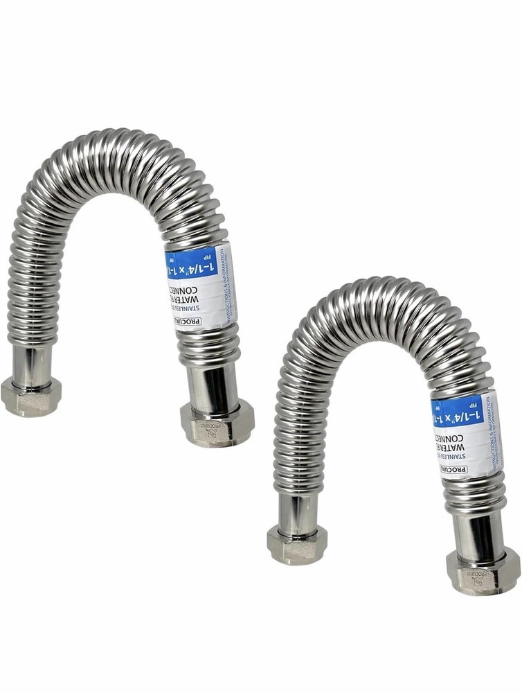 Procuru #6WFF36-B Water Flex Connector 1-1/4" FIP x 1-1/4" FIP x 36" 2-Pack