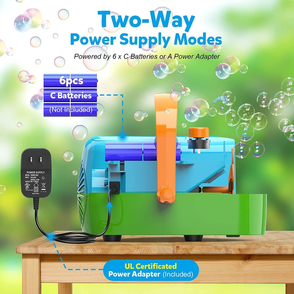 Bubble Machine, Automatic Bubble Blower with Concave Tank, Durable Bubble Maker