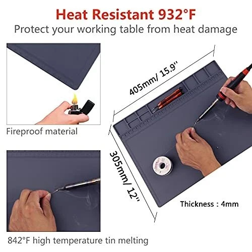 Anti-Static Mat ESD Safe for Electronic Includes ESD Wristband & Grounding Wire