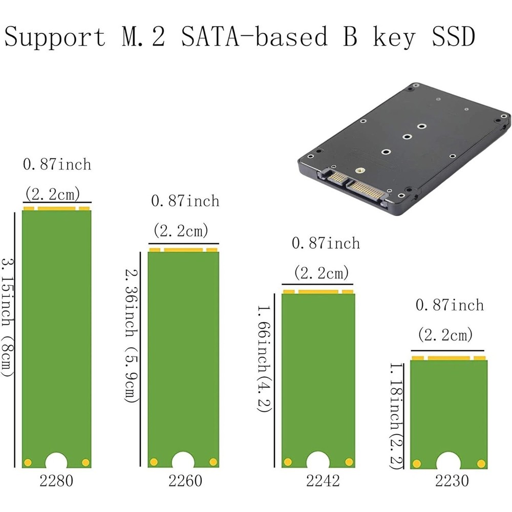 M.2 NGFF to SATA 3.0 Adapter Enclosure 6Gbps Support PCI-E B/M Key SSD