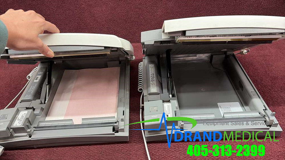 GE MAC 5500 System ECG/EKG Machine with module and barcode scanner