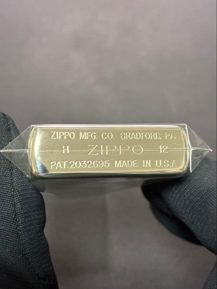 Zippo 1937 Replica Lark Check Silver One Sided Processing Lighter Japan