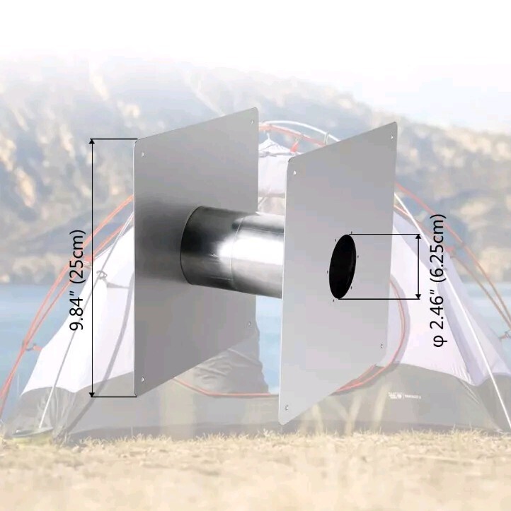 Camplux 2.36 in. Adjustable Wall Thimble Stainless Steel for Gas Water Heater