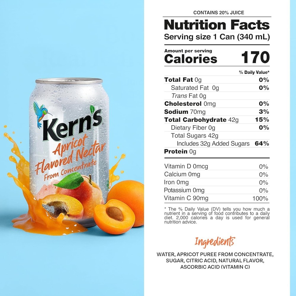 Kern'S Apricot Nectar 11.3 Fl Oz 24-Pack