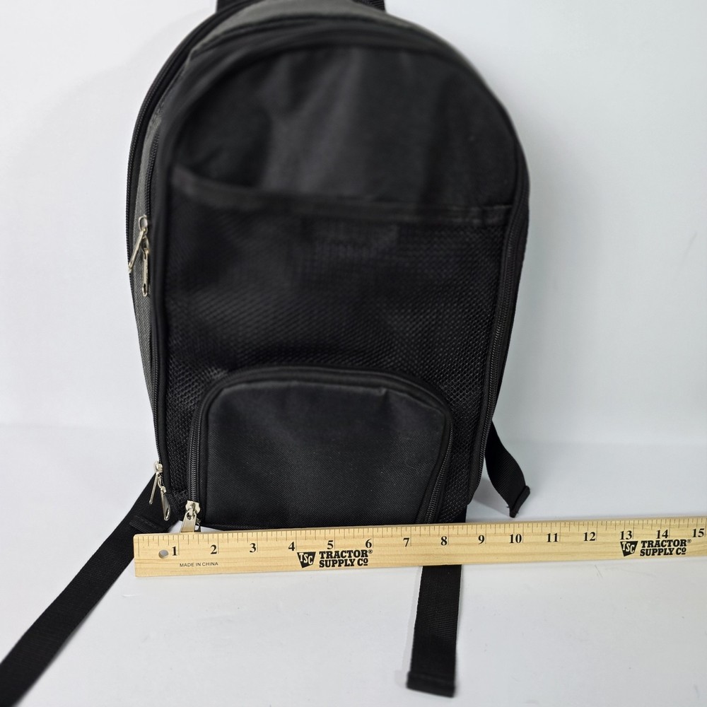 TI Mini Black Backpack Multiple compartments with interior hooks and straps