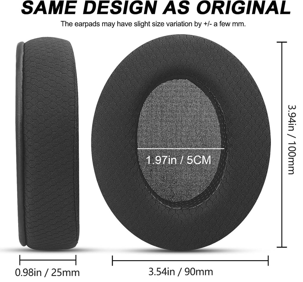 Upgraded Replacement Earpads Cushions for HyperX Cloud/Alpha, Audio Black