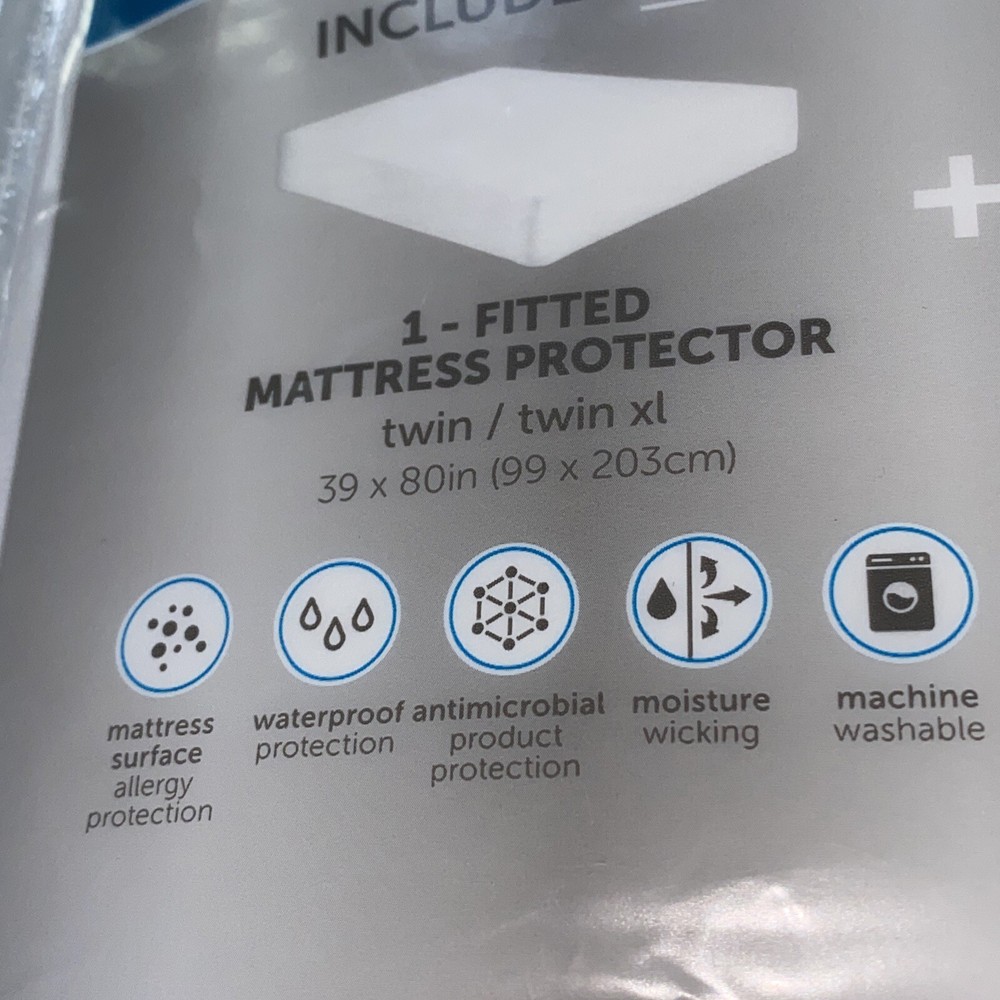 T/XL 2pc Perfect Protection Cool & Clean Bedding Kit Allerease NEW