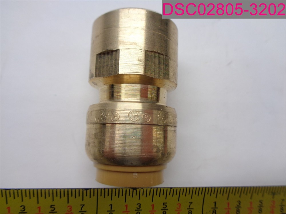QTY=2; SharkBite 1/2" Adapter, Push to Connect Female Adapter Fitting