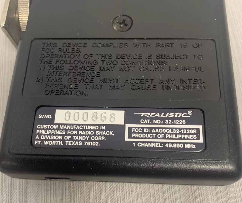 FM Wireless Video Camera Microphone System, Realistic 32-1226- RECEIVER ONLY