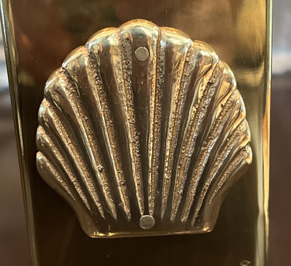 Brass Seashell Match Holder Container Vase
