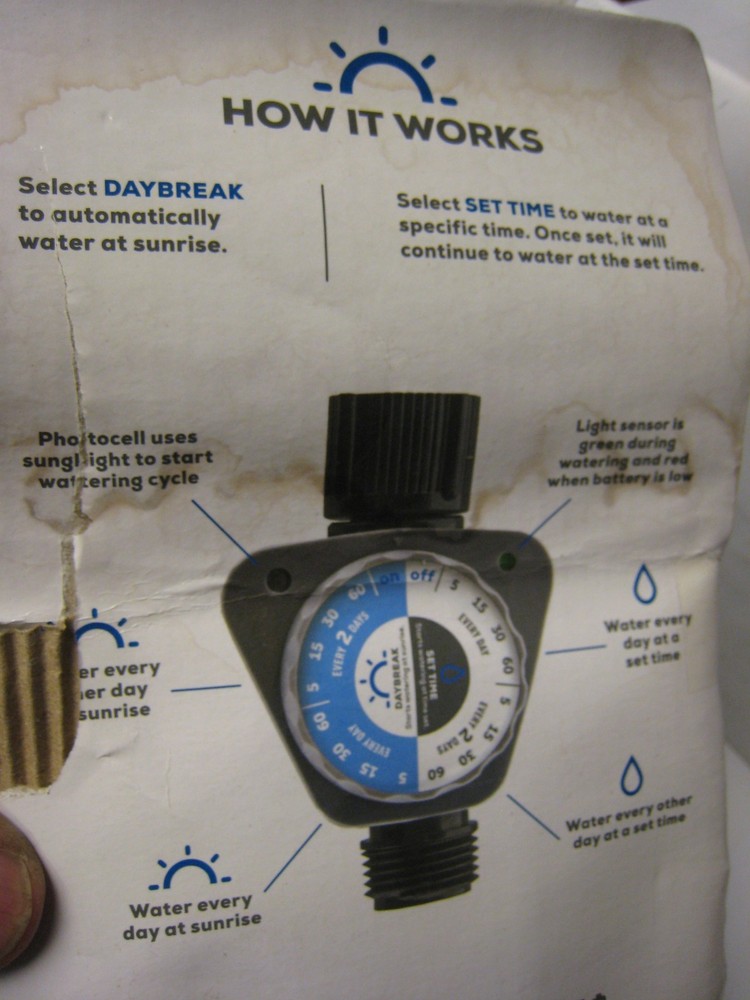 Orbit Daybreak Programmable Watering Hose Timer 62150 New distressed Package