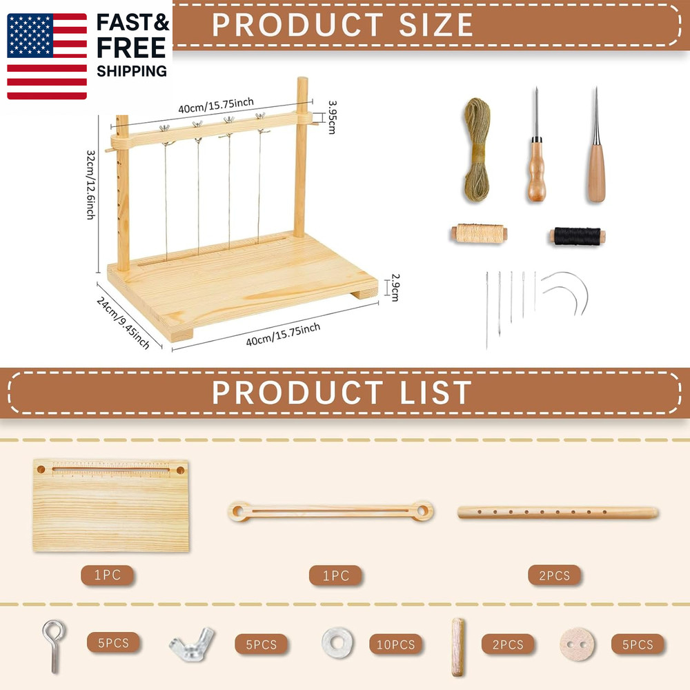 Bookbinding Sewing Frame Set Wood Book Binding Kits Bookbinding Punching Guid