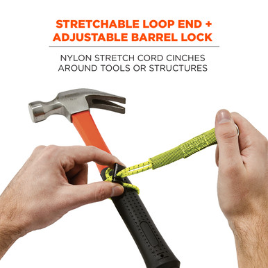 3703 3-Pack Extended Lime Elastic Loop Tool Tails Ext - 15Lbs - 19769