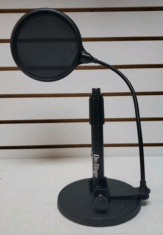 On Stage Adjustable Tabletop Microphone Stand & Wind Screen Bundle, Pre-Owned
