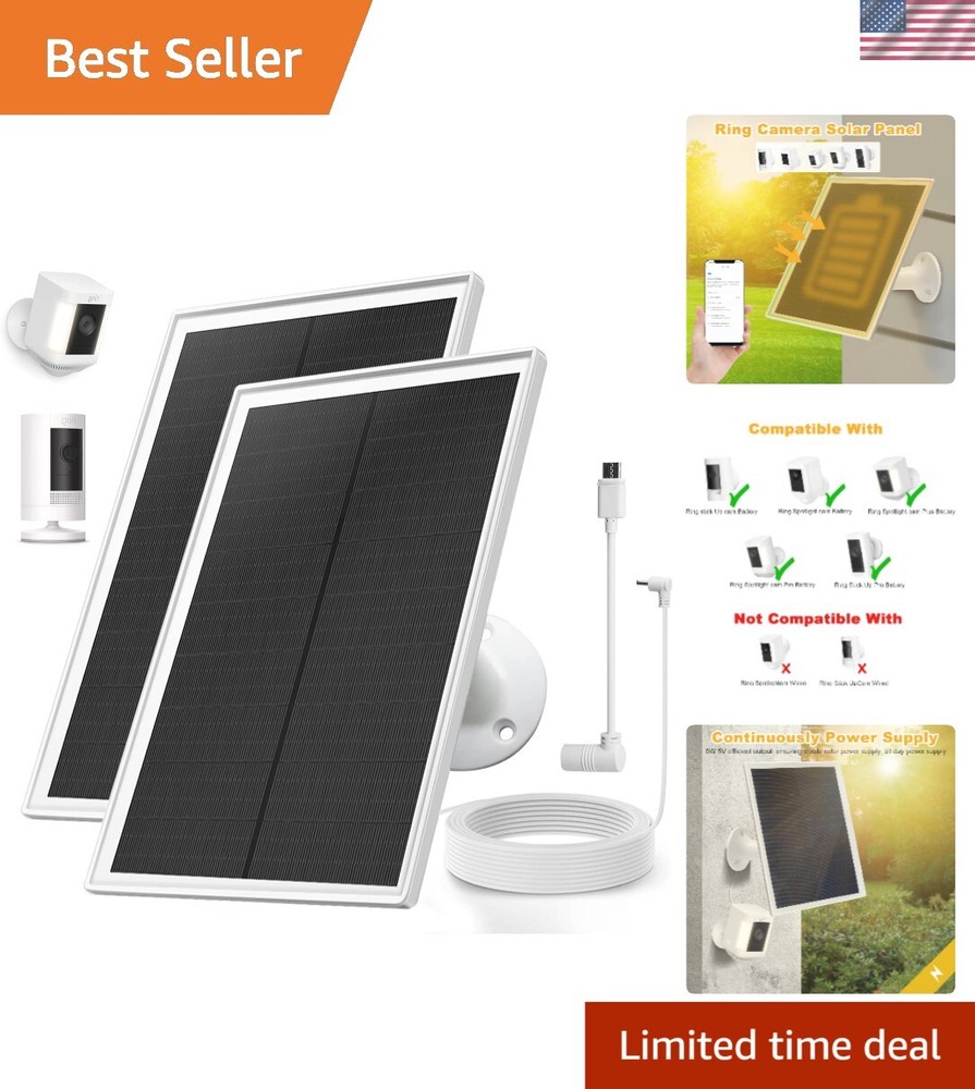Waterproof Solar Panel for Ring Cameras - Fast Charging and Easy Setup