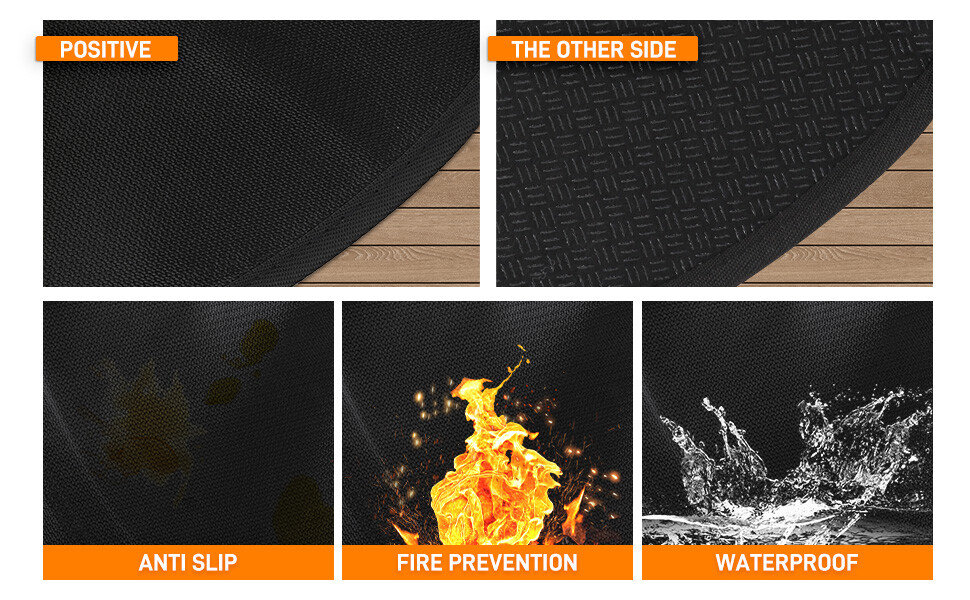 20'' Round Fire Pit MatFireproof Mat for Under Fire Pit Grill Mat BBQ 78mil